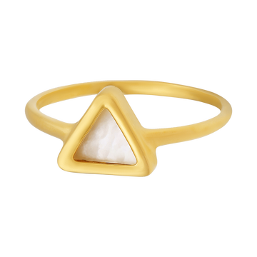 MOP Triangle 22KT Gold Ring