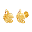 Majestic Peacock Glow 22KT Gold Ear Stud, , hi-res - image number 1