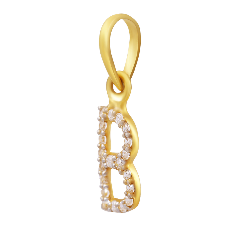 Blissful Beam Letter "B" 22KT Gold Pendant, , hi-res - image number 1