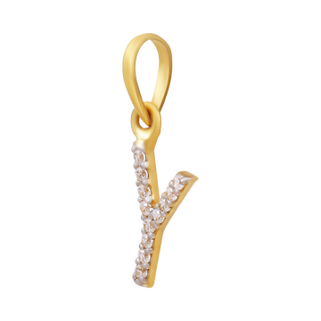 Yuvika Spark Letter "Y" 22KT Gold Pendant