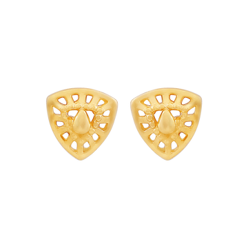 Teardrop Shield 22KT Gold Ear Stud