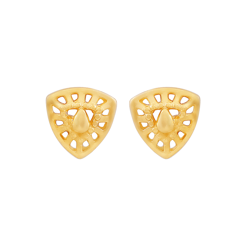 Teardrop Shield 22KT Gold Ear Stud, , hi-res - image number 0