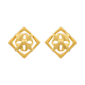 Regal Flower 22KT Gold Ear Stud