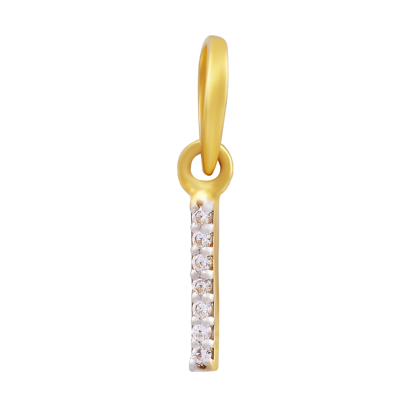 Inara Spark Letter "I" 22KT Gold Pendant, , hi-res - image number 0