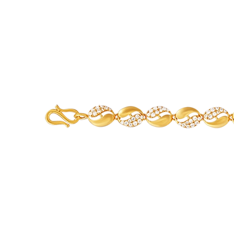 Cool Yin and Yang Gold Bracelet, , hi-res - image number 1