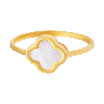 Mother of Pearl Clovers 22KT Gold Ring