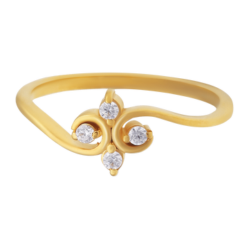 Elevating Simple Four Zircon 22KT Gold Ring