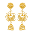 Golden Symphony 22KT Gold Jhumka Earring, , hi-res - image number 0