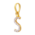 Serene Shine Letter "S" 22KT Gold Pendant, , hi-res - image number 1