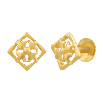 Regal Flower 22KT Gold Ear Stud