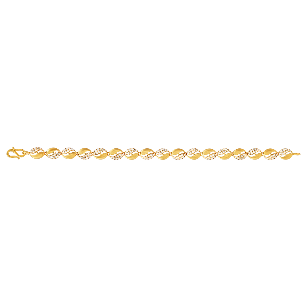 Cool Yin and Yang Gold Bracelet, , hi-res - image number 0